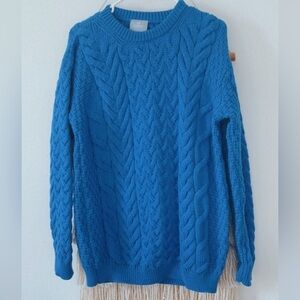 Aran Woolen Mills Irish Merino Wool Cable Knit Fisherman Sweater Large